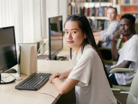 high school students in a computer lab