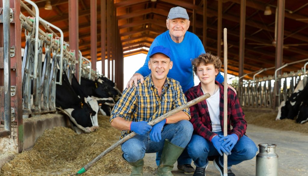 three generations of farmers