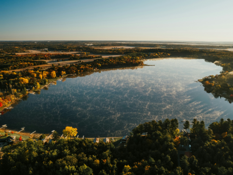 aerial view of a Wisconsin lake