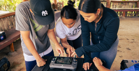 researchers observe drone data collection