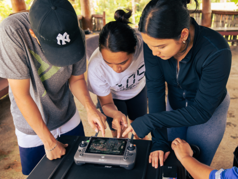 researchers observe drone data collection