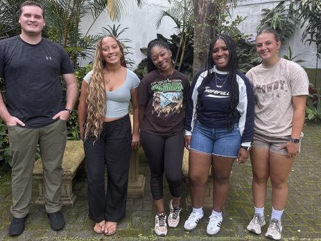 a group of smiling college students