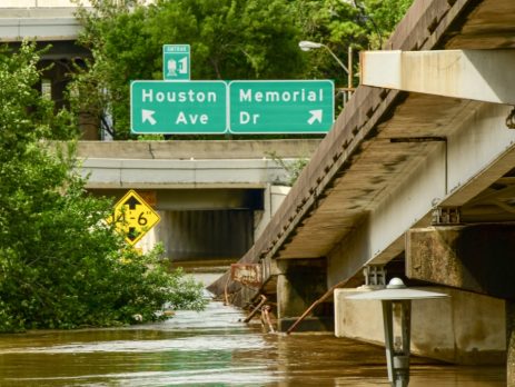 Buffalo Bayou Park Houston, flooded after Hurricane Beryl
