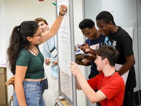 teens engaging in activities at a workshop